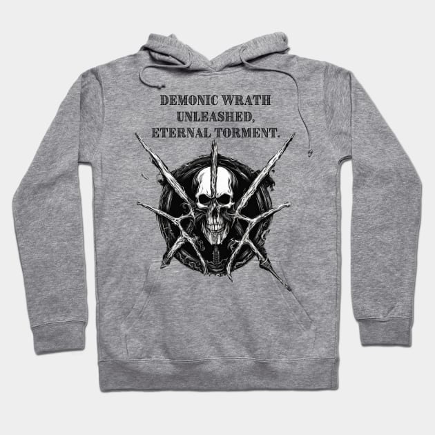 Demonic Wrath Unleashed, Eternal Torment - Death metal Hoodie by Klau